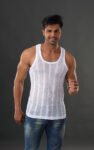 ANAND AC SPL White Color Sleeveless Vest